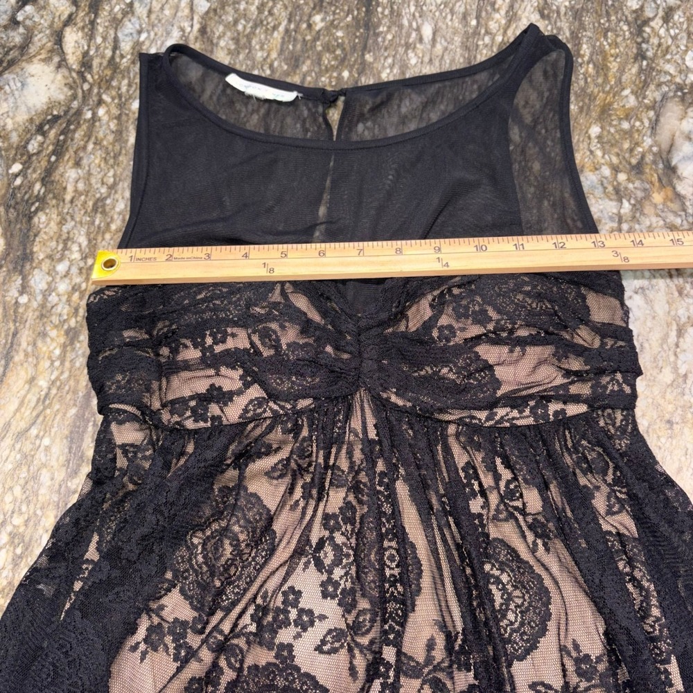 Dark Fairy Lace Overlay Sleeveless Cocktail Dress Womens 4 Black London‎ Times - Picture 5 of 11